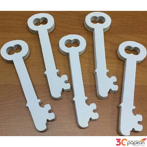 Fa figura kulcs fehér 2,5x9cm 5db/cs