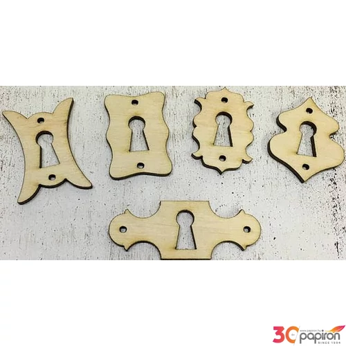 Fa figura kulcslyuk szett római stílus 6cmx3mm 5db/cs
