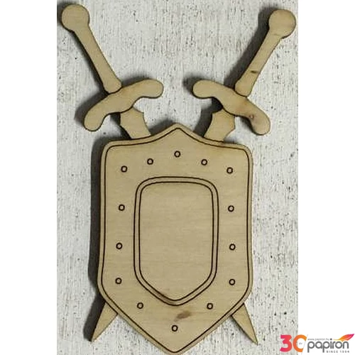 Fa figura lovagi pajzs karddal 6, 6x10cm