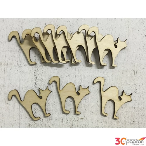 Fa figura macska macska púpos hátú 5cm 10db/cs