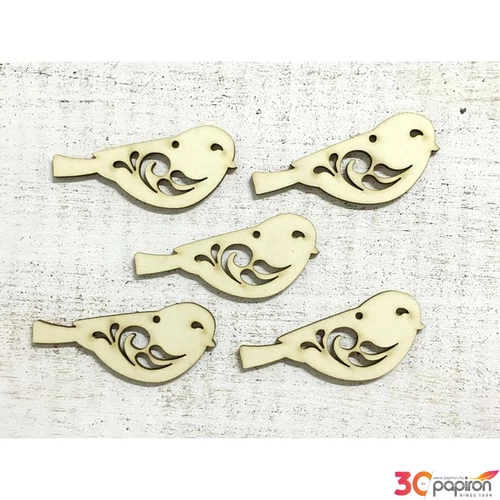 Fa figura madárka madárka 8cmx4.8cmx3mm 5db/cs