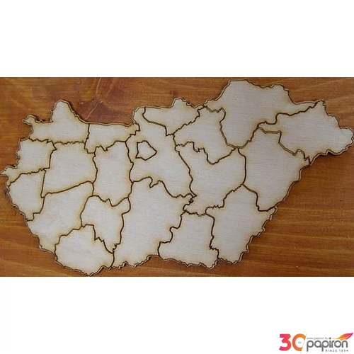 Fa figura Magyarország megyékkel - 8, 5x16cm