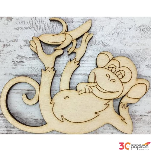 Fa figura majom 10x11cm
