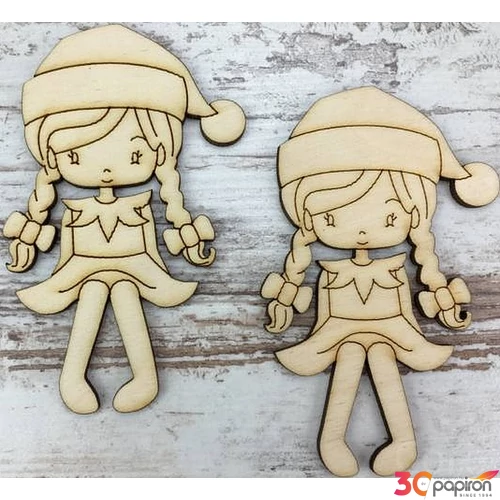 Fa figura manó lány natúr 10cmx5.5cm 2db/cs