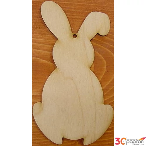 Fa figura nyúl álló natúr 16x9cm