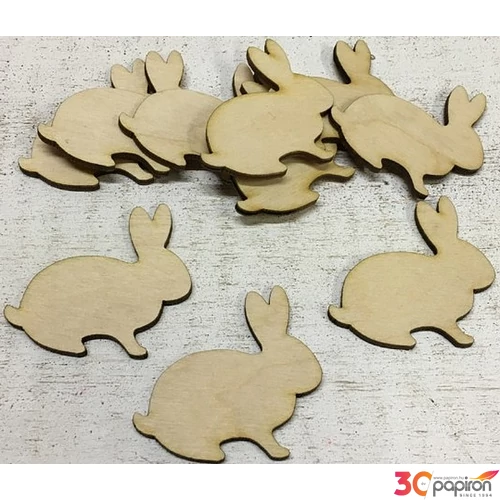 Fa figura nyuszi nyúl, ülő 5cmx5cmx3mm 10db/cs