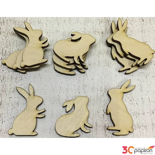 Fa figura nyuszi szett nyuszi 4cmx3mm 12db/cs