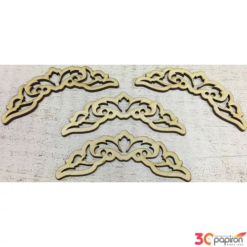 Fa figura ornamentika dísz 10cmx4cmx3mm 4db/cs