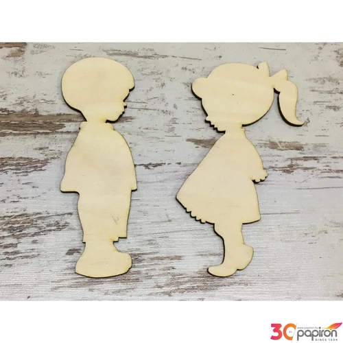 Fa figura pár kislány-kisfiú pár 15cmx3mm 