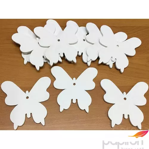 Fa figura pillangó fehér lepke 7cmx3mm 10db/cs