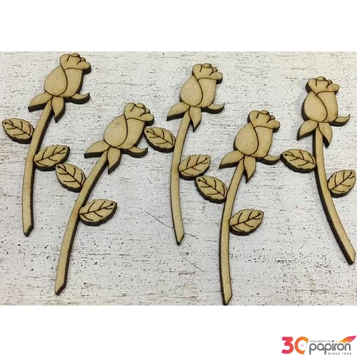 Fa figura rózsaszál Rózsa 7cmx2.5cmx3mm 5db/cs