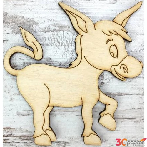 Fa figura szamár rajzos csacsi 10x9.5cm