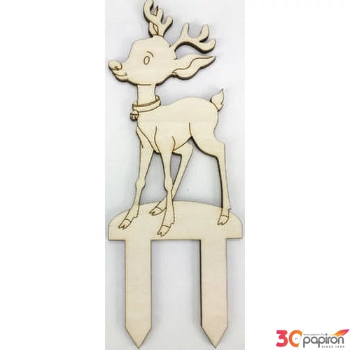 Fa figura szarvas beszúrós 13x5cm