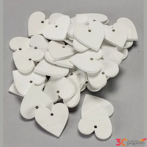Fa figura szív fehér 3cmx3mm 40db/cs