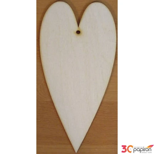 Fa figura szív hosszúkás - 10x20cm
