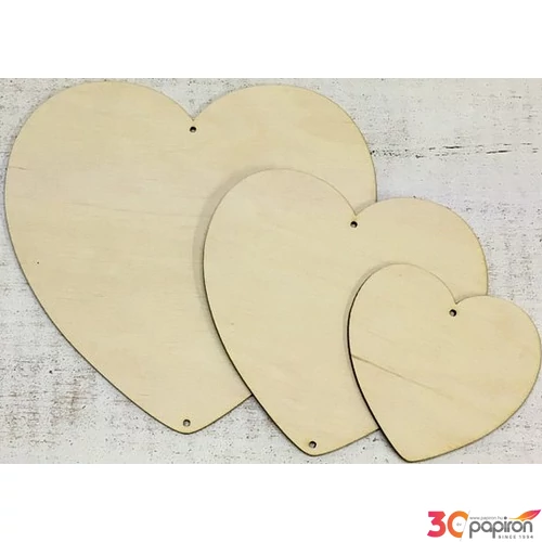 Fa figura szíves szett szív 3mm vastag 3db/cs