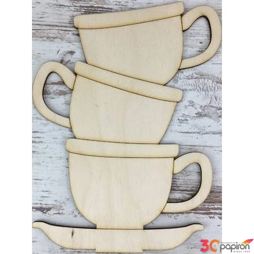 Fa figura teáscsésze 20x15cm GRAVÍROZHATÓ!