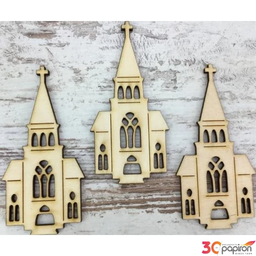 Fa figura templom natúr 10cmx4.5cm 3db/cs