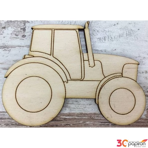 Fa figura traktor natúr 9, 3cm