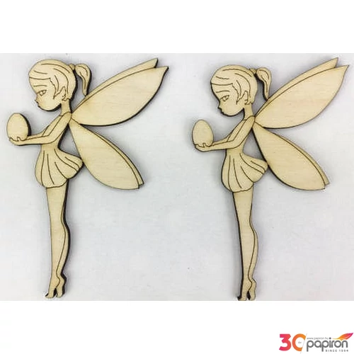 Fa figura tündér Ella - tündér varázstojással 9.5x6cm 2db/cs