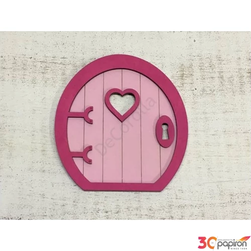 Fa figura tündérajtó Dála rózsaszín 13x14cm