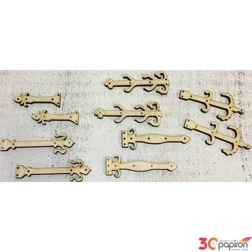 Fa figura zsanér szett natúr 6cmx3mm 10db/cs