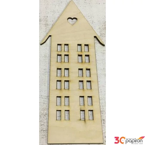 Fa házikó szíves 22x9cm 