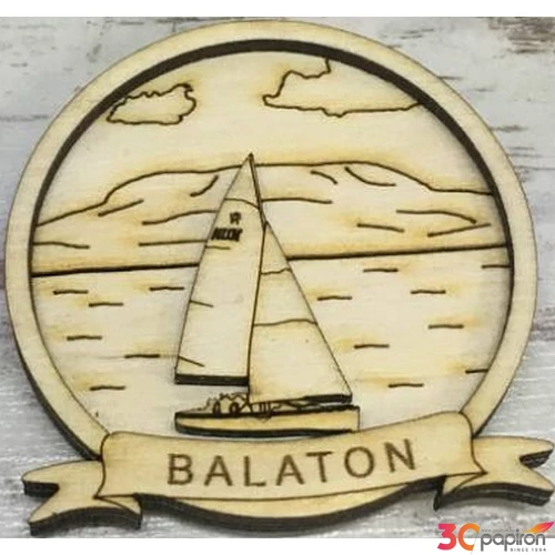 Fa hűtőmágnes Balaton kerek 6, 5cm