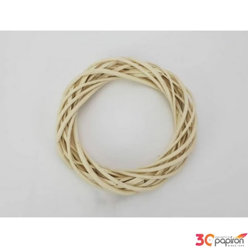 Koszorú vesszőből 25cm krém színű