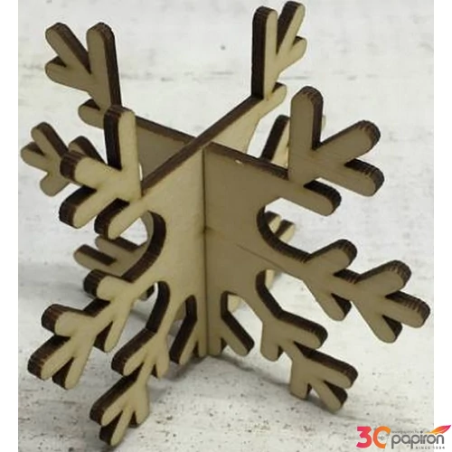 Fa mécsestartó hópehely mécsestartó hópehely 8x8cm