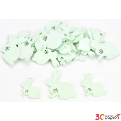 Nyúl mini fa 4cm virágmintás menta, 30db/csomag [5998997743329]