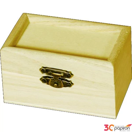 Fa minidoboz üvegbetéttel 9x4,7x5cm