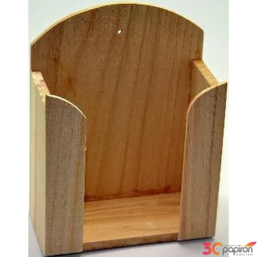 Fa Papírzsebkendő tartó KICSI 15 CM gravírozható, dekorálható