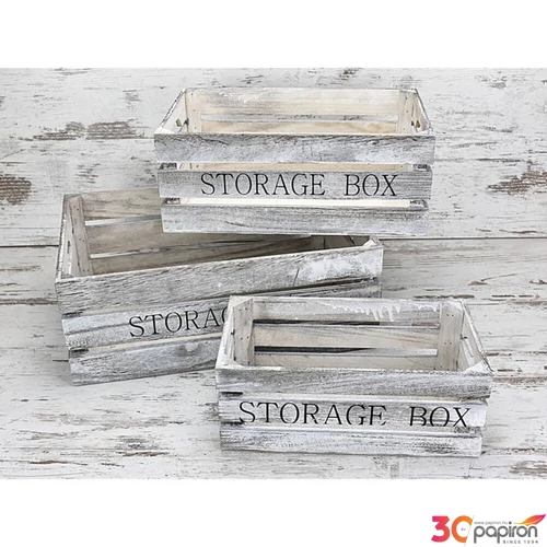 Fa rekesz storage box M-es 22x36cm, mag:14cm láda fa rekesz [5998997706560]