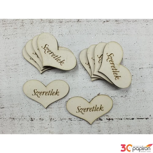 Fa szív Szeretlek szív forma 5cmx3mm 10db/cs