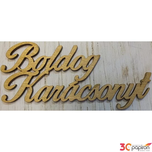 Fatábla felirat Boldog Karácsonyt arany 15cmx7cm