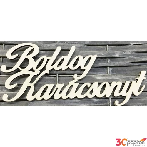 Fatábla felirat Boldog Karácsonyt fehér 15cmx7cm