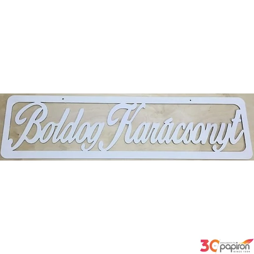 Fatábla felirat Boldog karácsonyt fehér 75cm