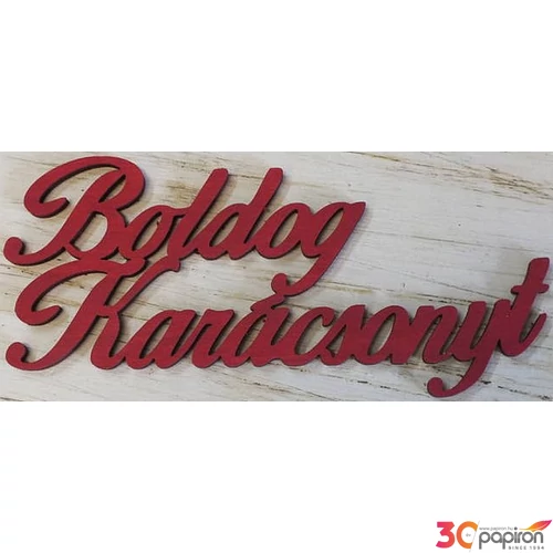 Fatábla felirat Boldog Karácsonyt piros 15cmx7cm