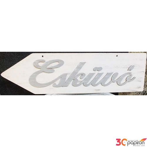 Fatábla felirat Esküvő nyíl - balra mutató 50x14cm