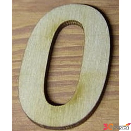 Fatábla felirat, Fa figura 0 natúr szám 5cm 10db/cs