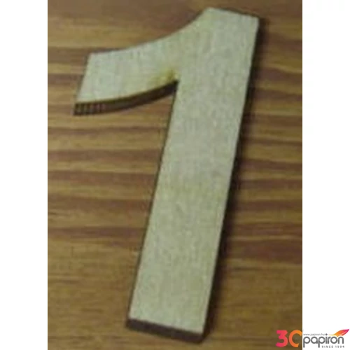 Fatábla felirat, Fa figura 1 natúr szám 5cm 10db/cs