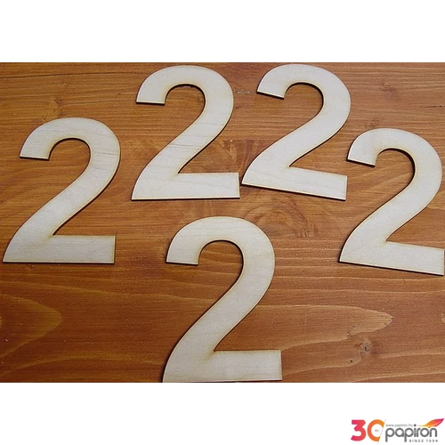 Fatábla felirat, Fa figura 2 10cm Fa szám 5db/cs