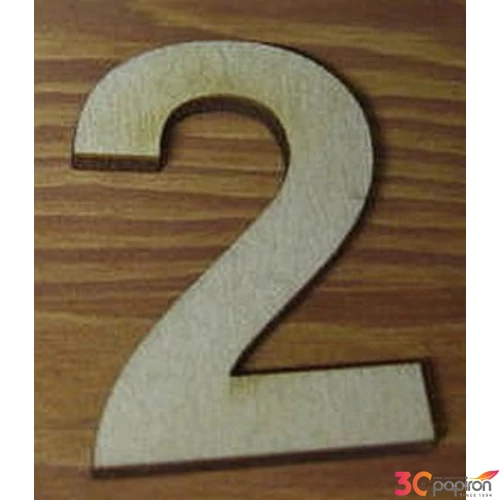 Fatábla felirat, Fa figura 2 natúr szám 5cm 10db/cs