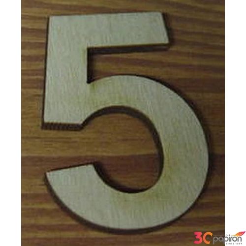 Fatábla felirat, Fa figura 5 natúr szám 5cm 10db/cs