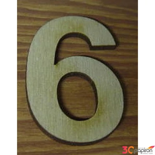 Fatábla felirat, Fa figura 6 natúr szám 5cm 10db/cs