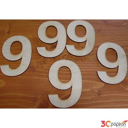 Fatábla felirat, Fa figura 9 10cm Fa szám 5db/cs