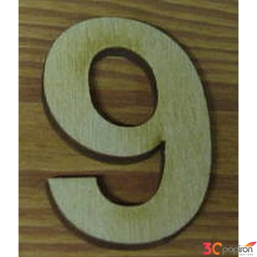 Fatábla felirat, Fa figura 9 natúr szám 5cm 10db/cs