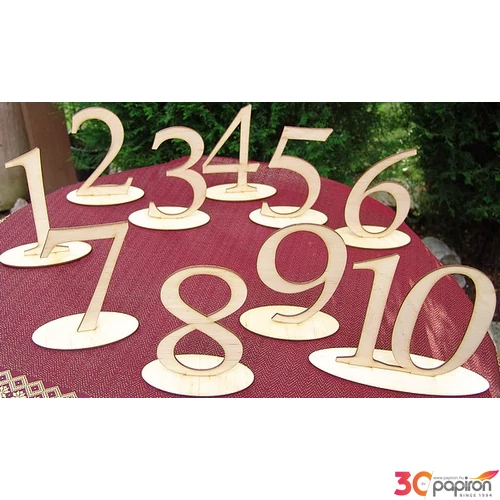 Fatábla felirat, Fa figura állítható asztalszám 1-10-ig 15cm