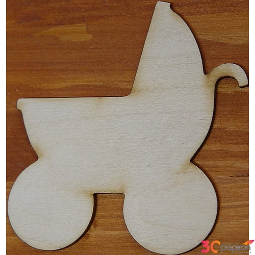Fatábla felirat, Fa figura babakocsi 10, 5x10cm 5db/cs
